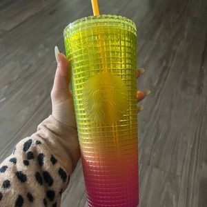 Pink and yellow ombré Starbucks cup